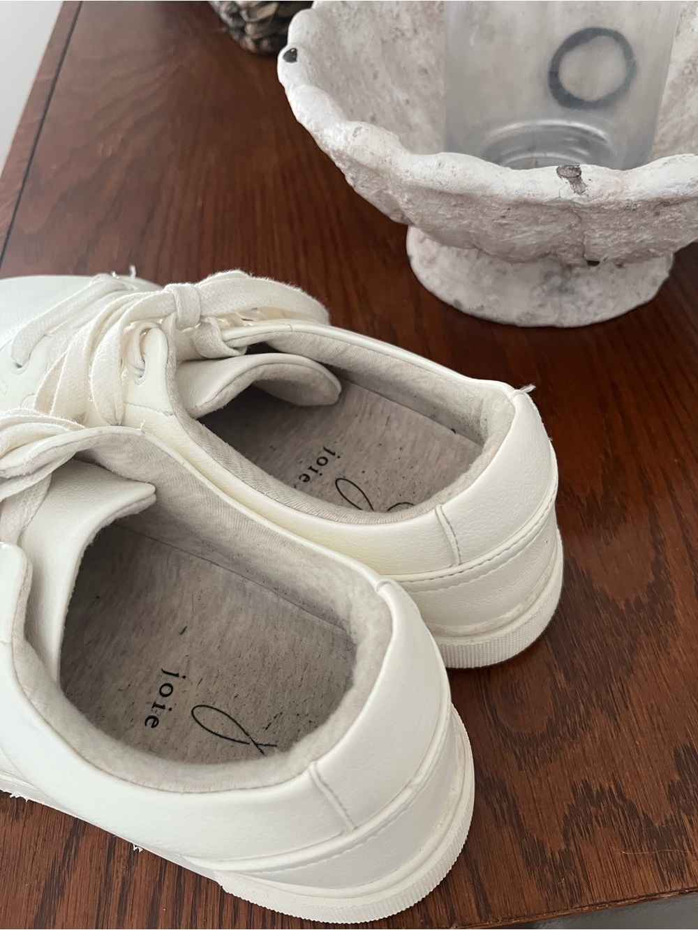 Joie White Women’s Leather Sneakers - Picture 3 of 3